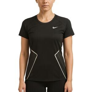 Nike Dri-FIT Women’s Small Shirt Running Top Black Mesh Athletic Tee